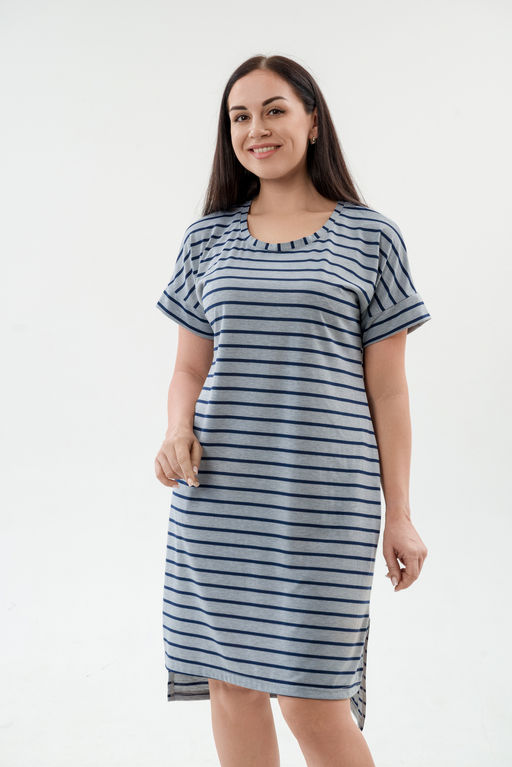 Туника женская из вискозы Полоса серо-черный - Амадэль фото 7