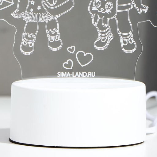 Светильник 3D RISALUX «Подружки», LED-ночник, RGB, от сети