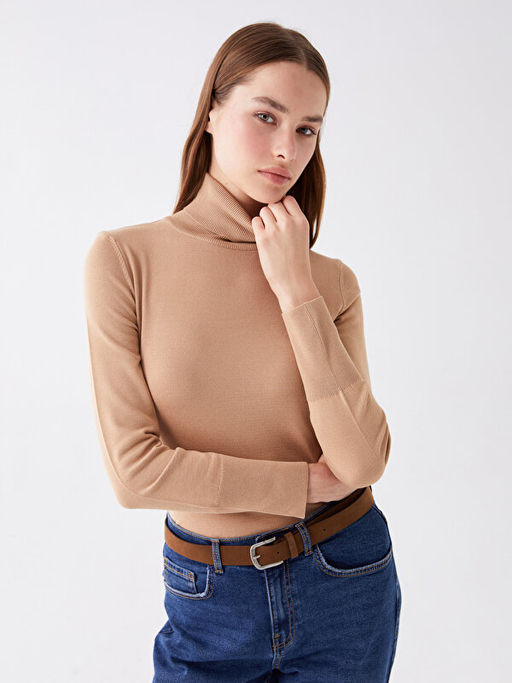 Bal?k?? Yaka D?z Uzun Kollu Kad?n Triko Kazak - Waikiki фото 2