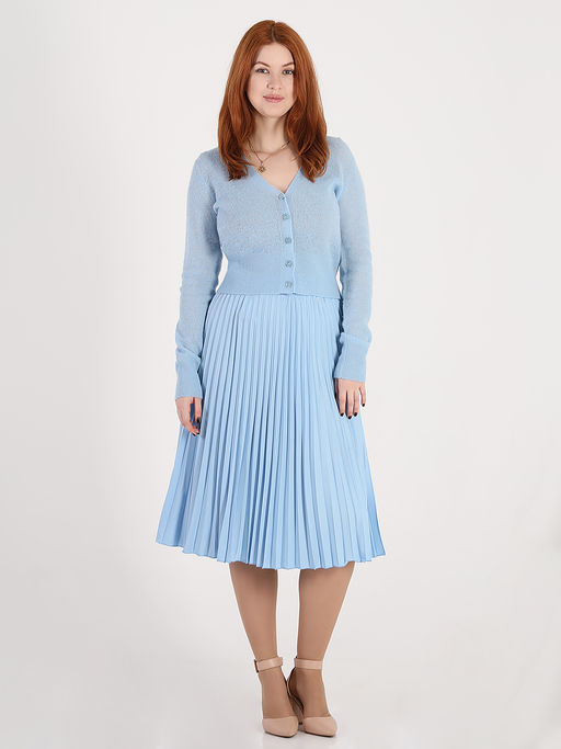 Плиссированная юбка миди с поясом