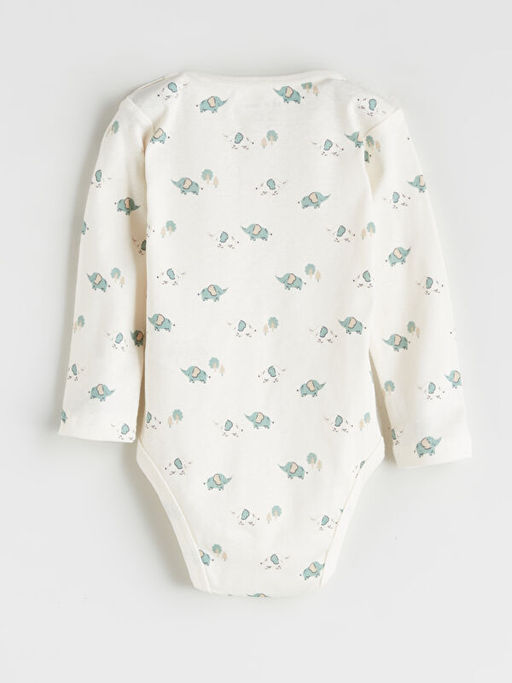 Bisiklet Yaka Bask?l? Erkek Bebek ??t??tl? Body