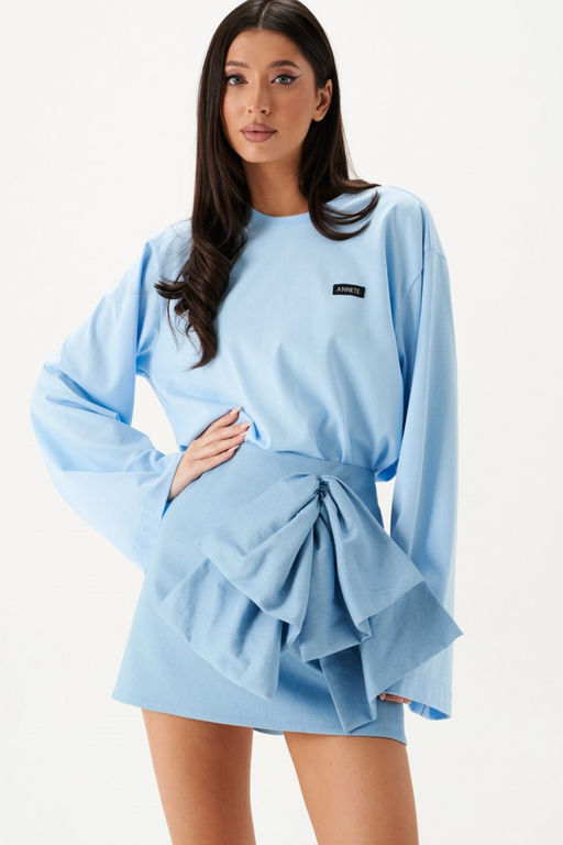 Юбка Annete А1427 А-силуэт деним мини  фото 6