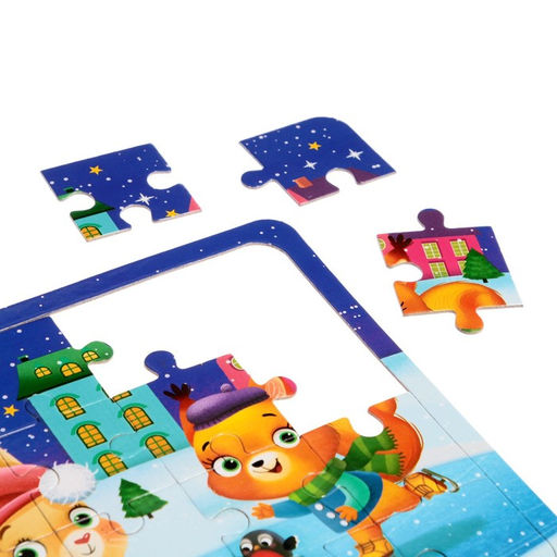 Пазлы 4 в 1 Весело встретим Новый год, 9, 16, 25, 36 элементов - Puzzle time фото 3