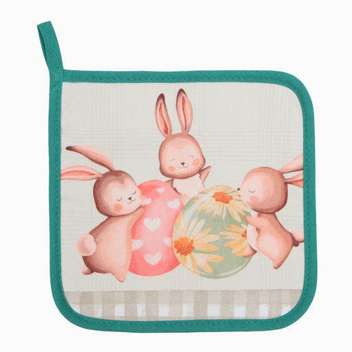 Прихватка Этель Пасхальный кролик 19х19 саржа,100% х/л,ватин 250г/м2  фото 2