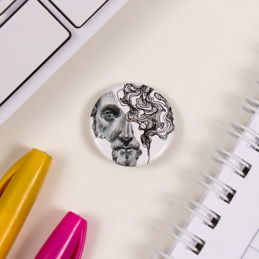 Набор значков на одежду, рюкзак, сумку Белые, 8 шт., d=25 мм, закатные, 16.5?17 см