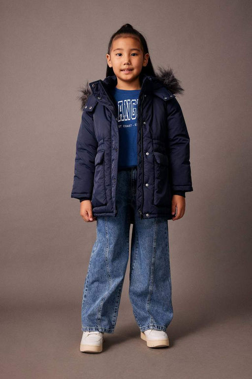 Водоотталкивающая куртка со съемным капюшоном и подкладкой из искусственного меха для девочек, пальто - Defacto фото 2