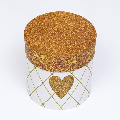 Набор круглых коробок 5в1 Сердце золотое, 25 25 15 15 см - Simaland фото 9