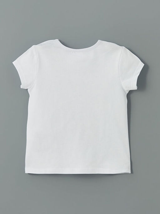 Bisiklet Yaka Bask?l? K?z Bebek Ti??rt ve ?ort 2li