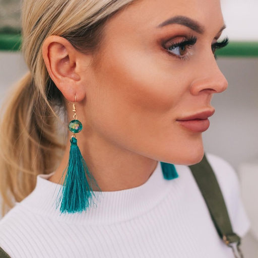 Серьги ассорти Кисти диско, цвет лазурный в золоте, L кисти 7 см - Queen fair фото 2