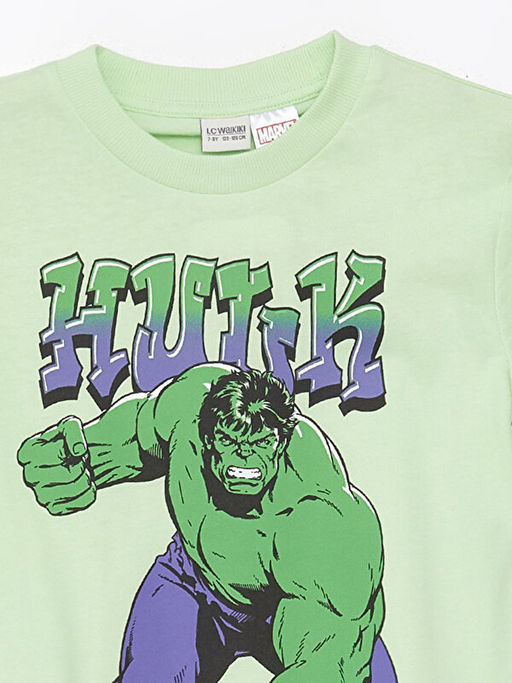 Bisiklet Yaka Hulk Bask?l? K?sa Kollu Erkek ?ocuk Ti??rt - Waikiki фото 3