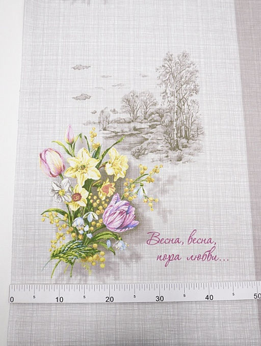 Рогожка Весна, ш.1.5м, хлопок-100%, 165гр/м.кв, раппорт 64см - Купава фото 4