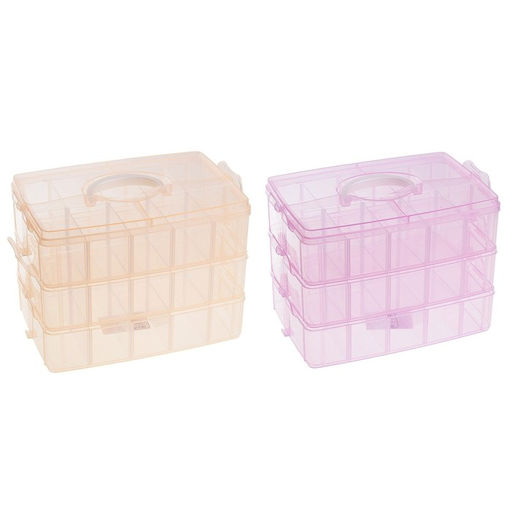 Органайзер для хранения, 3 яруса, 30 ячеек, 25×17×18 см, МИКС