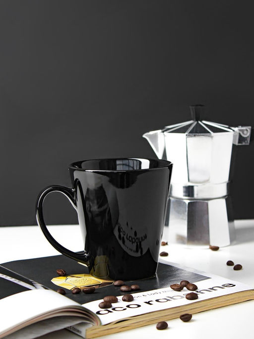 Кружка керамическая Доляна Coffee break, 370 мл, чёрный