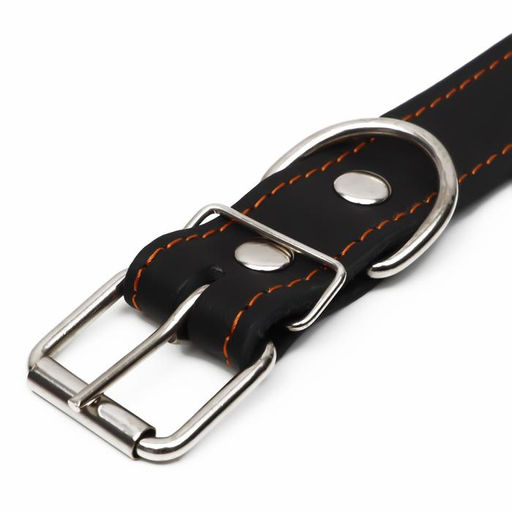 Ошейник кожаный на синтепоне, безразмерный, 71 х 3,5 см, ОШ 29-62 см, чёрный - Пижон фото 4