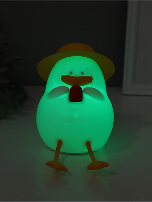 Фигурка светящаяся RISALUX «Утка в отпуске», 2 Вт, LED-ночник антистресс, RGB, USB, 10×8.5×14.5 см