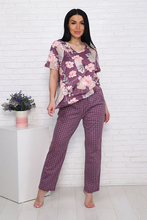 Костюм с брюками (00991, бордовый) - Плиона фото 5