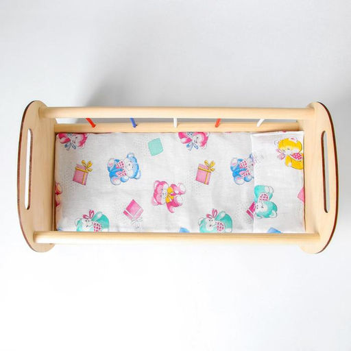 Кроватка для кукол, постельное белье в комплекте