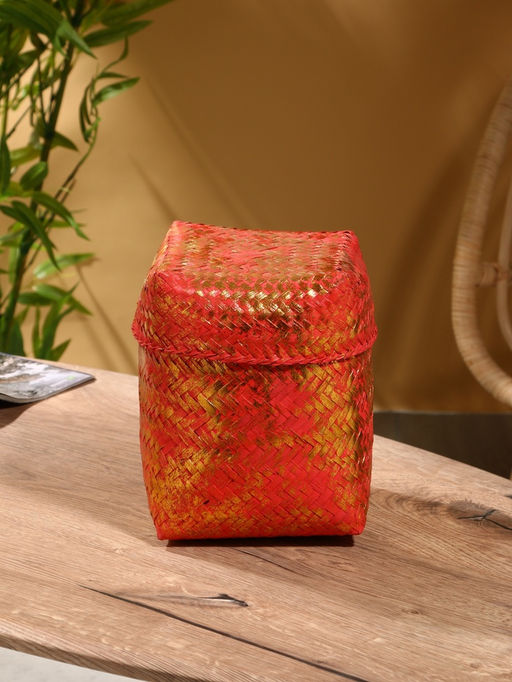 Корзинка плетёная «Голден», 16×16×23 см, розовая