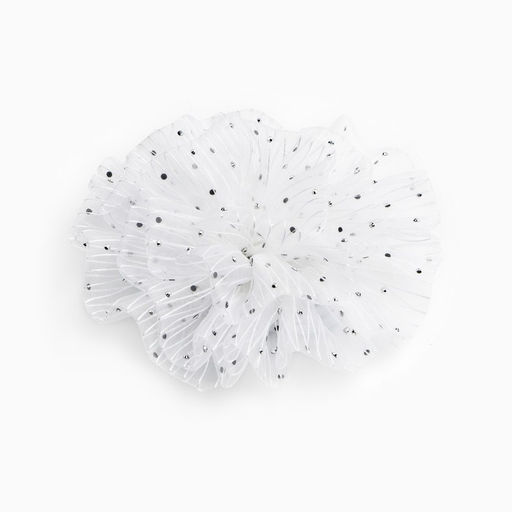 Бант для волос на резинке школьный, белый, 11 см, Кошечка Мари