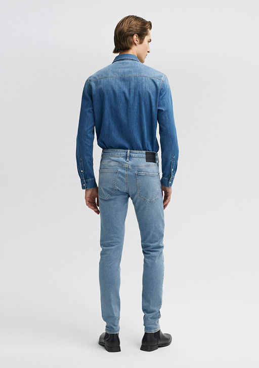 Kvnc Mavi Black Golgeli Ac?k Indigo Mavisi Jean Pantolon  фото 4