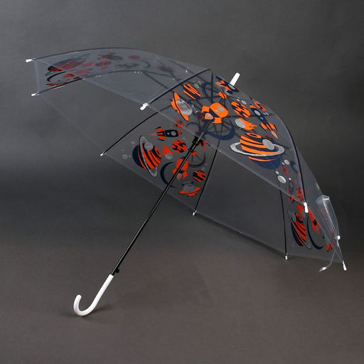 Зонт детский Космос полуавтомат прозрачный, d=90см - Funny toys фото 6