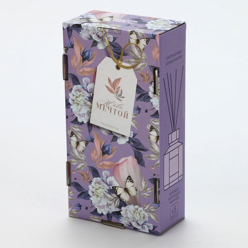 Диффузор ароматический c палочками «Живи мечтой», аромат лаванда, 50 мл., 10.2×19.6×5.2 см