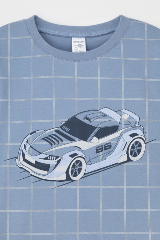 К 1637/серо-голубой,двойная клетка пижама дет - Crockid фото 8