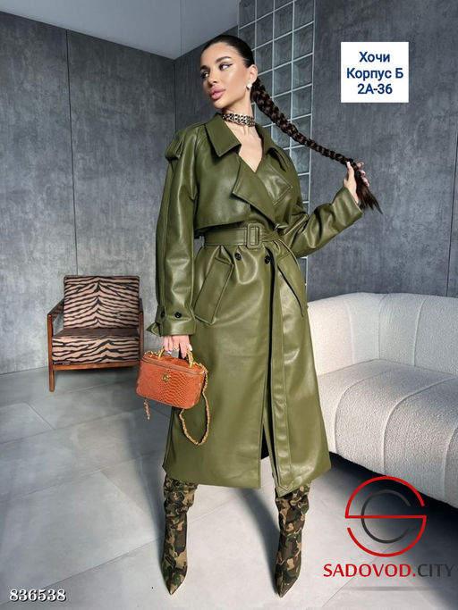 Тренч женский весенний из экокожи - Bruno фото 2