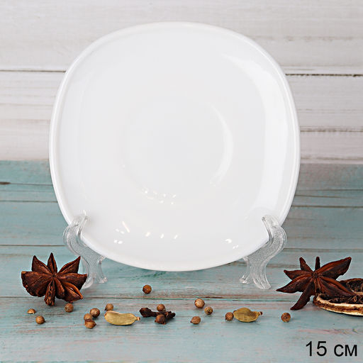 Блюдце 150 мм белое квадратное FBD220 (WHITE ) /уп 96/ - ГалеонТрейд фото 2