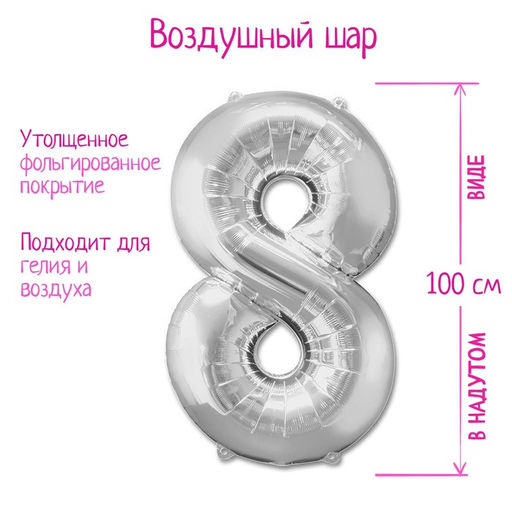 Воздушный шар фольгированный 40 Цифра 1 - Страна карнавалия фото 41