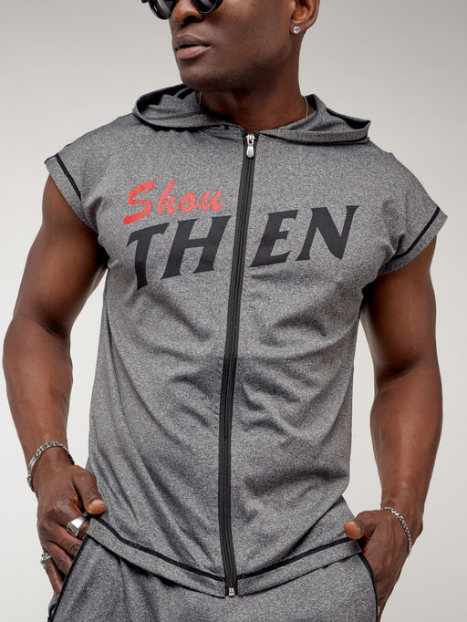 Спортивный костюм летний мужской серого цвета 2264Sr - FUYOUKAI фото 13