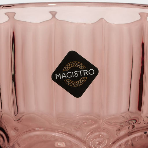 Бокалы для вина Magistro «Ла-Манш», 250 мл, 9×17 см, 6 шт., стекло, розовые