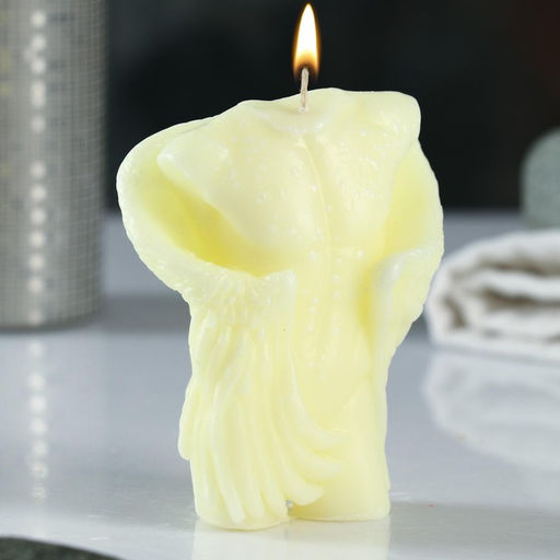 Фигурная свеча "Торс мужской с крыльями" молочная, 10см