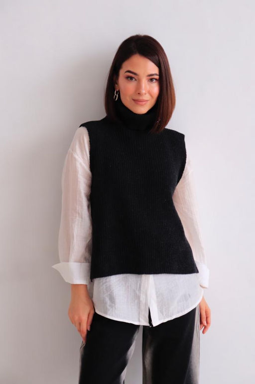 Martichelli Жилет вязаный чёрный  фото 4