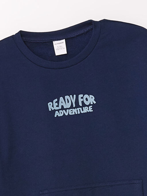 Bisiklet Yaka Uzun Kollu Bask?l? Erkek Bebek Sweatshirt - Waikiki фото 2