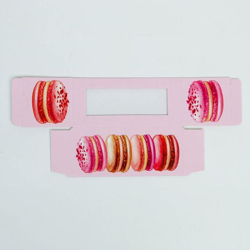 Цена за 5 шт. Коробка для макарун, кондитерская упаковка «Макаруны», 5.5 х 12 х 5.5 см