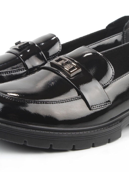 03-PDHL243-1 BLACK Лоферы женские (натуральная кожа)