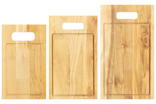 Комплект 3 досок 38*22*1,8 см, 34*20*1,8 см, 30*18*1,8 см "Прямая ручка" на дер. подстав.