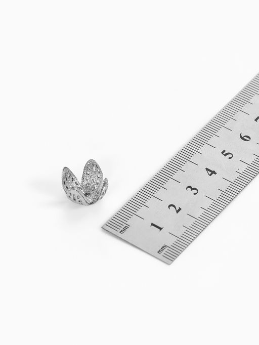 Цена за 3 шт. Шапочки для бусин (набор 10 шт.), СМ-051-1, 14?14?7 мм, цвет серебро