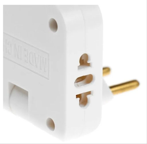 Тройник плоский, поворотный, 2 розетки, 10А, 2 USB, без з/к, белый - Family фото 4