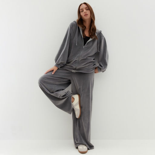 Костюм женский (толстовка, брюки) KAFTAN Plushy, размер 48-50, серый