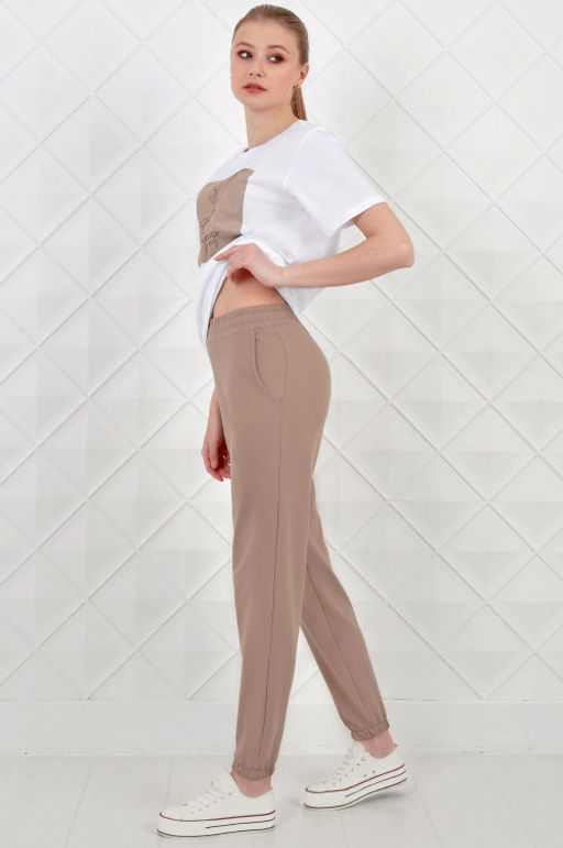 Арт. 21350 Костюм с брюками женский 44-52 (5 шт) Цвет:верх- белый, низ- темно-серый - Калинка фото 8