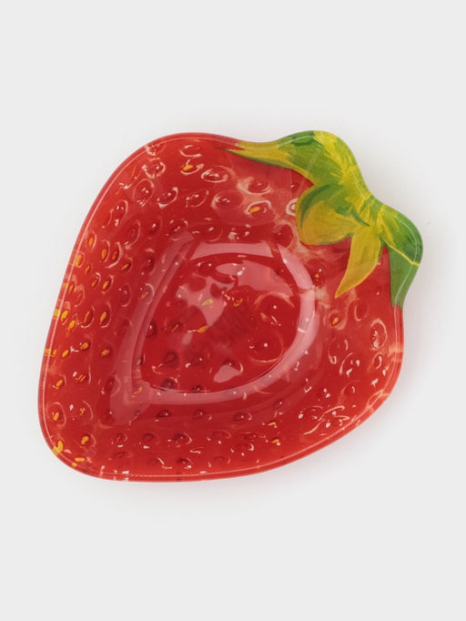 Миска Доляна «Клубничка», 140 мл, 13×10.5 см, фигурная, стекло, красная