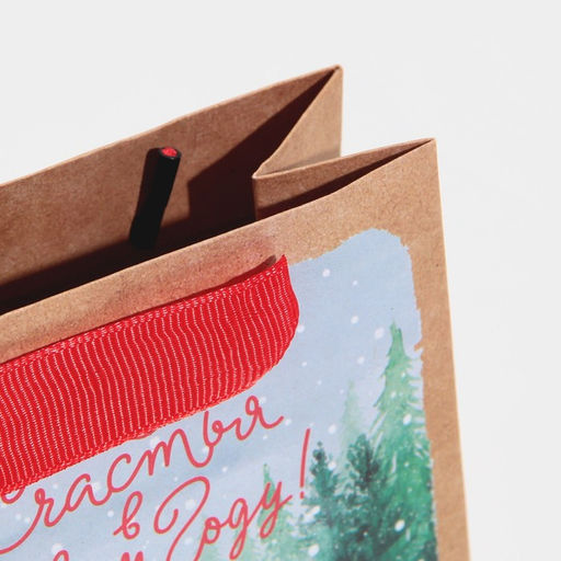 Пакет крафтовый вертикальный Новогодний экспресс, S 12 15 5.5 см - Дарите счастье фото 5