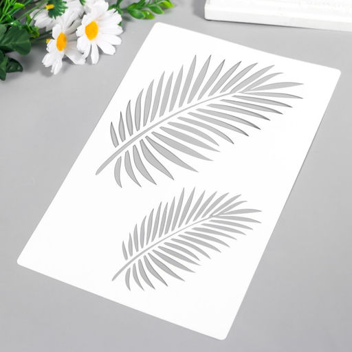 Пластиковый трафарет для творчества «Листья», шаблон, 24×16 см