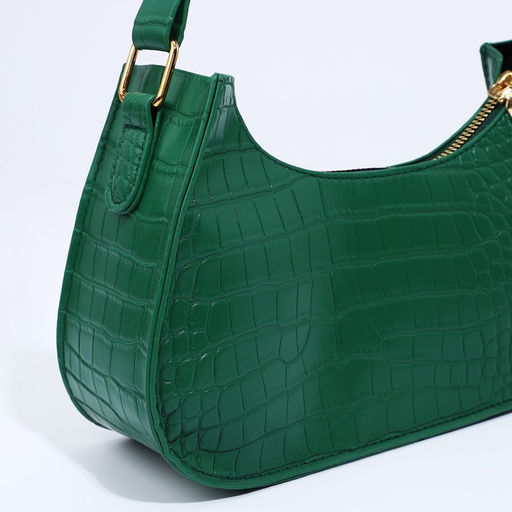 Сумка-багет на молнии, цвет зелёный - Simaland фото 4