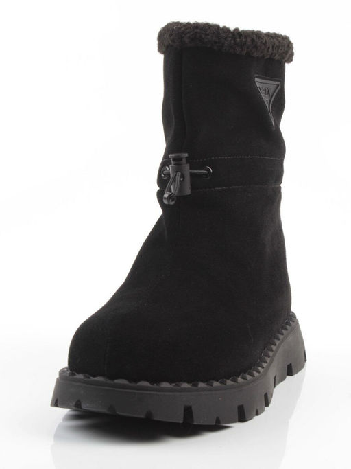 04-PAL273-1Z BLACK Ботинки зимние женские (натуральная замша, 100% шерсть)