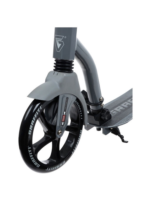 Самокат городской GRAFFITI Cross 230, колёса PU 230/180 мм, с передним амортизатором, ABEC 9 Carbon