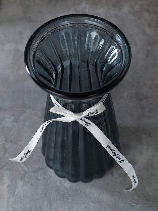 Ваза для цветов 22 см серая с лентой / WRD-147 /уп 30/ без индивидуальной упаковки - Галеонтрейд фото 6