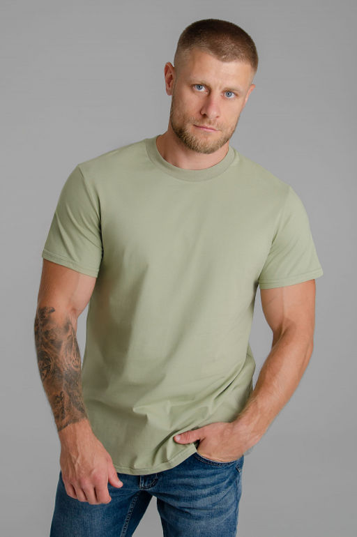 Арт. 61112/5 Футболка мужская однотонная 48-58 (6 шт) Цвет:хаки